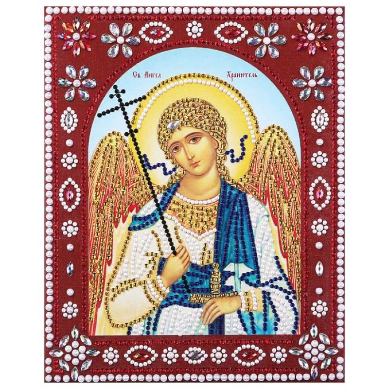 Картина фигурными стразами 'Святой Ангел Хранитель' 20x25см