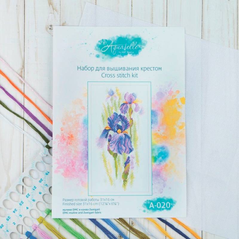 Набор для вышивания мулине 'Воздушный ирис' 31x16 см