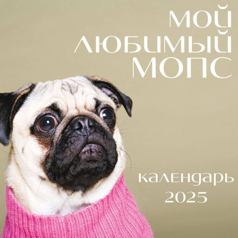 Мой любимый мопс. Календарь настенный на 2025 год