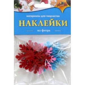 Новогодние наклейки из фетра Снежинка