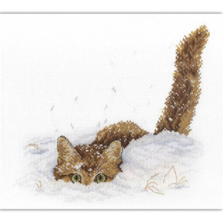 Набор для вышивания 'Кот в снегу', 25 x 20 см