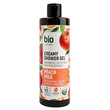 Bio Naturell Крем - гель для душа, Персик и молоко, 473 мл