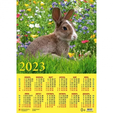 Календарь Год кролика. Среди цветов на 2023 год