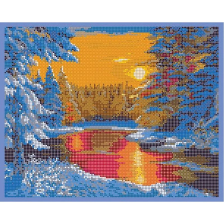 'Зимний пейзаж' 30x24см набор для вышивания чешским бисером 'Вышивочка' ВЛ-213П