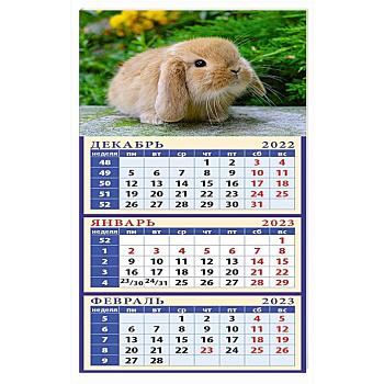 Календарь Год кролика. Симпатичн малыш на 2023 год
