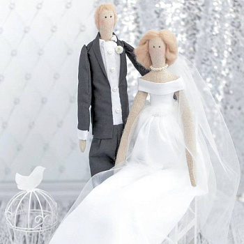 Свадебные куклы Mr&Mrs, набор для шитья, 18 x 22 x 3.6 см